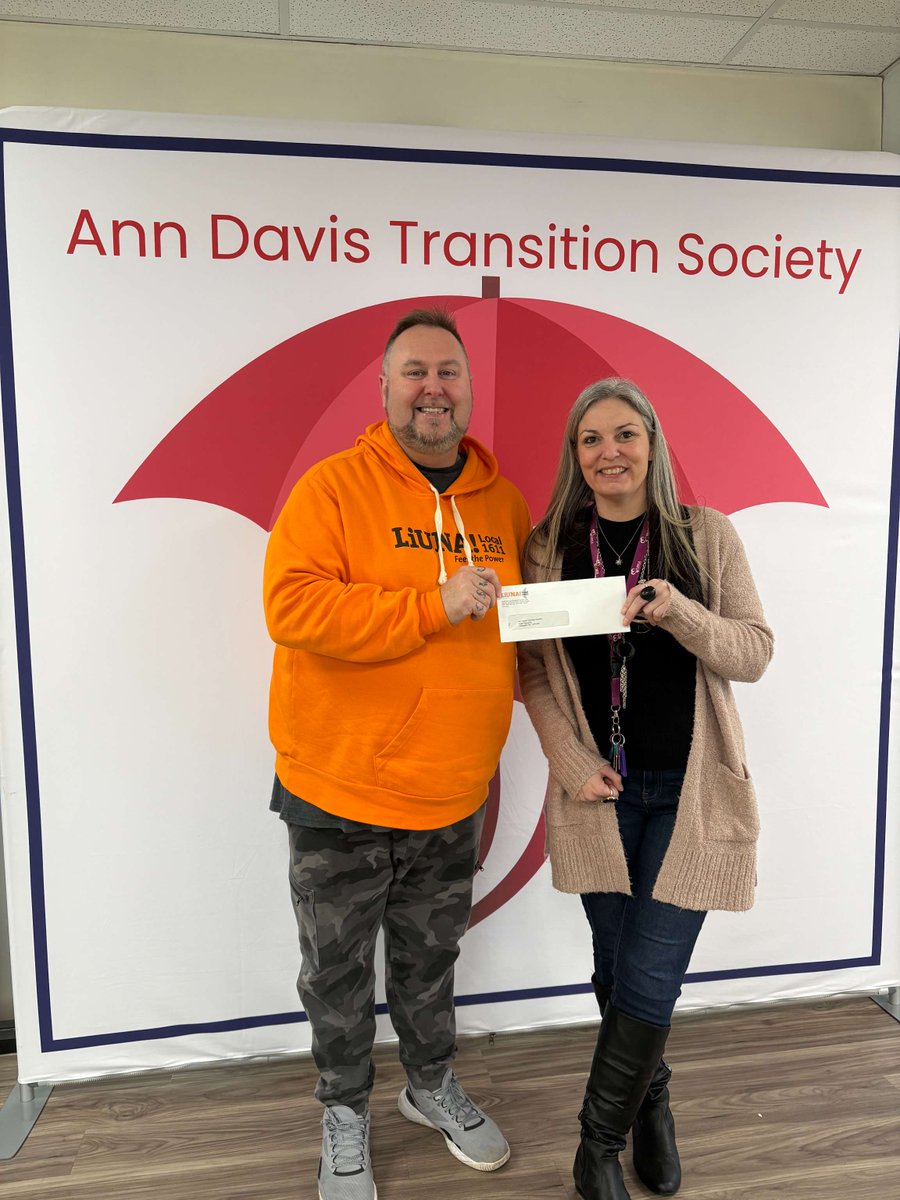 Thank you LiUNA! Local 1611 for selecting ADTS to donate to this holiday season! We are so appreciative of your support!!