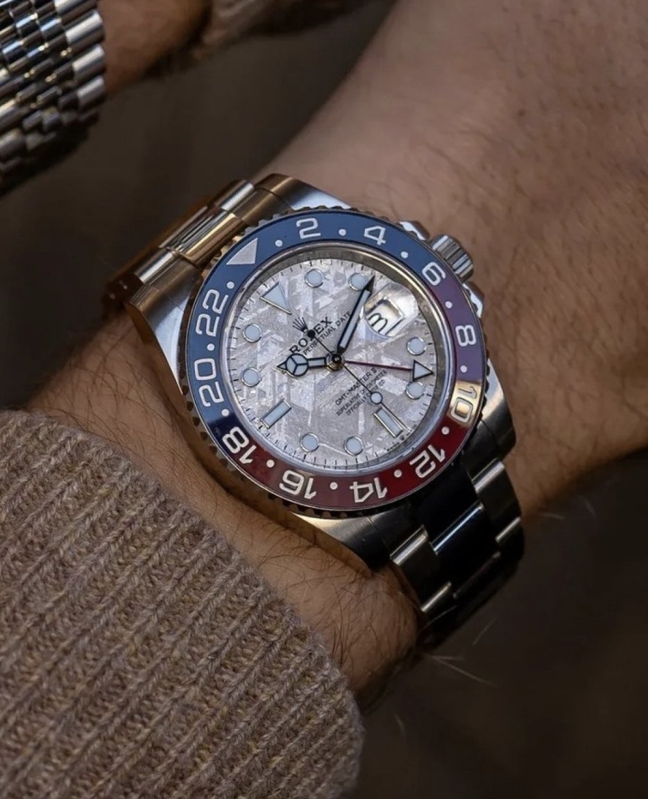 GlobalWatchClub's tweet image. White gold Meteorite dial Rolex GMT-Master II