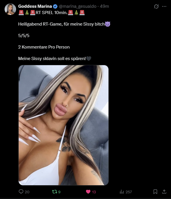 MoneyDrainKing's tweet photo. And again... my first RT game as a freeloader for @marina_gesualdo and the first one was a BIG BANG. $200 send in my name.😂💸🐷 https://t.co/ABf4W1oRYH