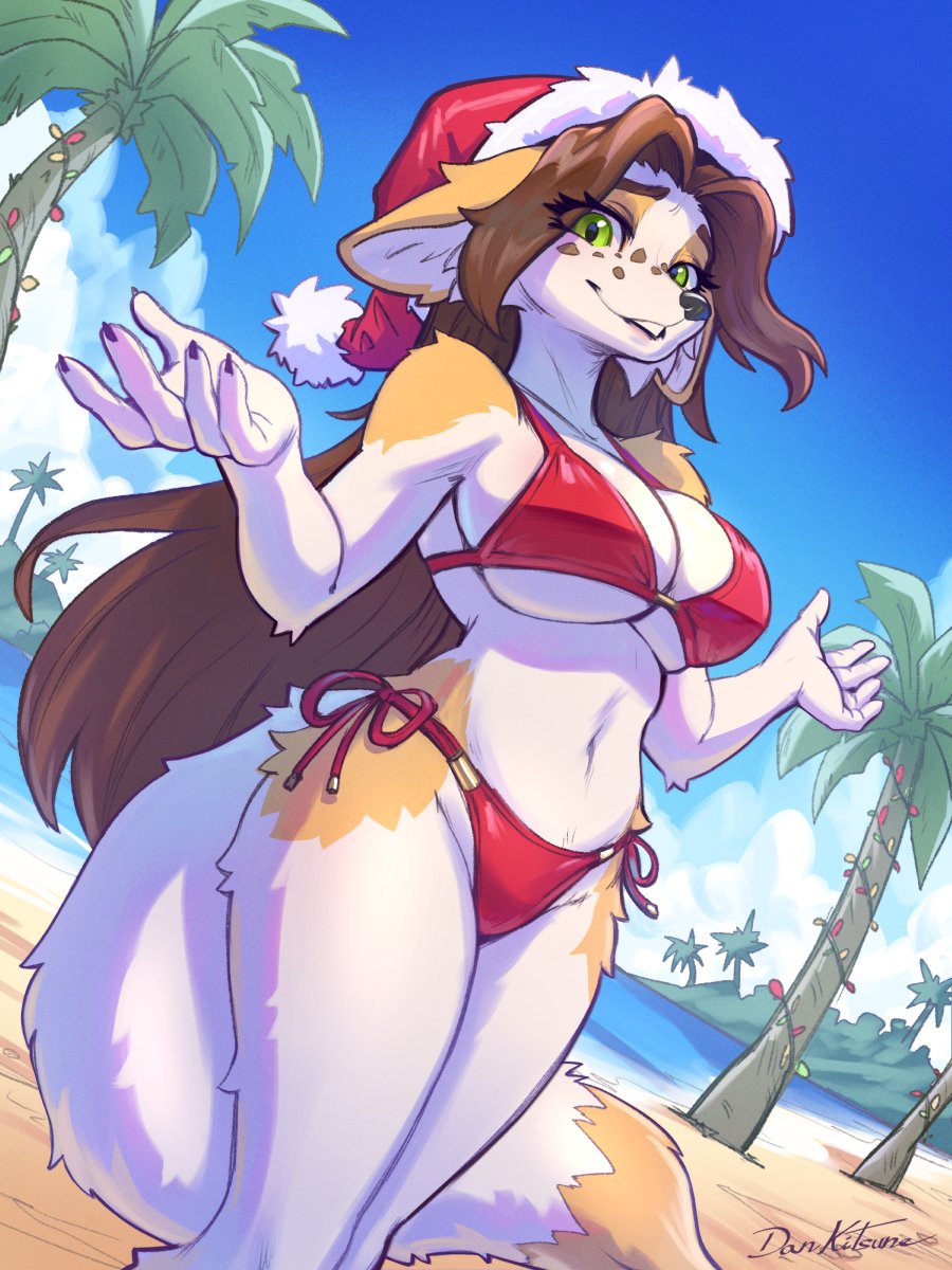 DanKitsune's tweet photo. Xmas in Brazil 🎄🌴
A remake of a old drawing. I've been having fun with line drawings and I want to do many more next year! https://t.co/PwUL1RJQuU