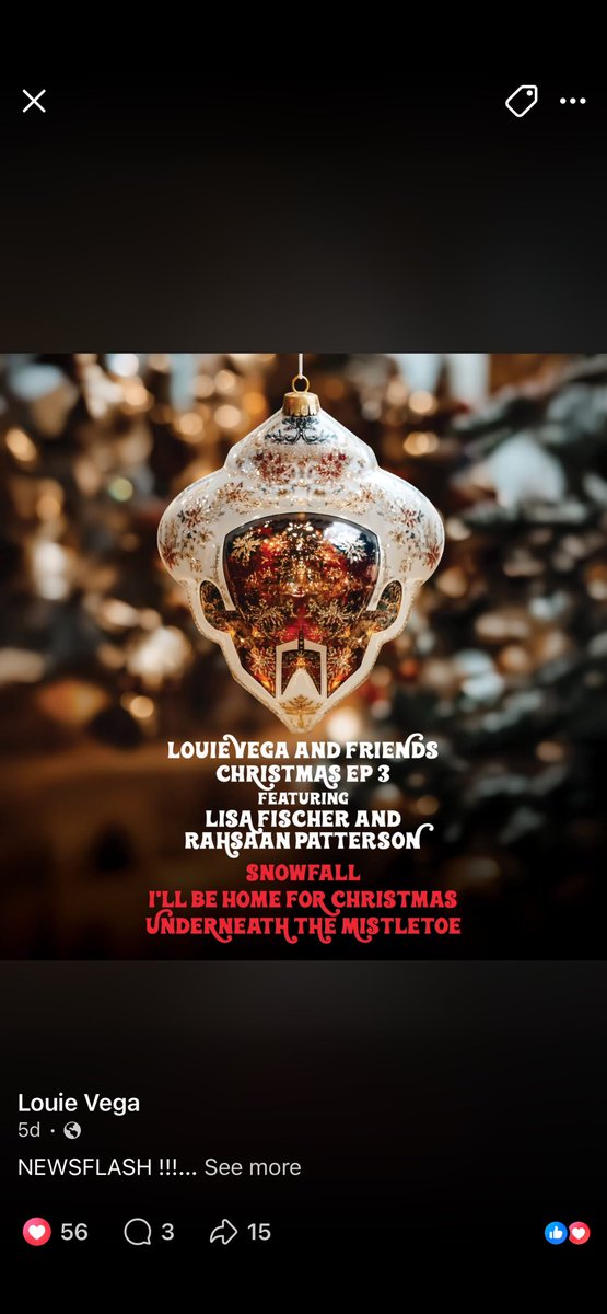 Louie Vega &amp; Friends Celebrate the Holidays with a brand new Christmas EP on Vega Records. 
Grammy Award–winning Lisa Fischer, &amp; Rahsaan Patterson. Josh Milan, Axel Tosca, Gene Perez, Sherrod Barnes &amp; John Benitez 
traxsource.com/title/2684951/…