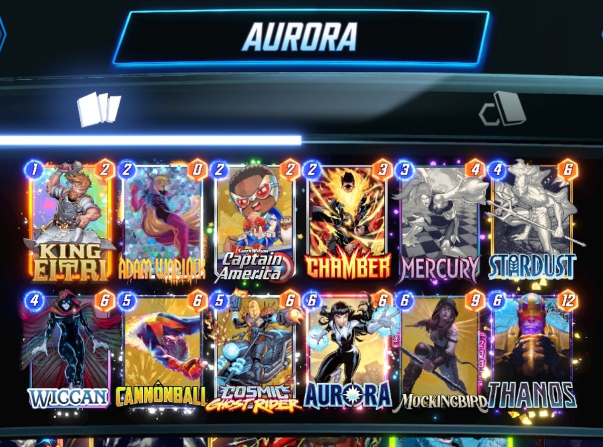 IREMIXx_snap's tweet image. Starting point for Thanos Aurora, very promising #marvelsnap