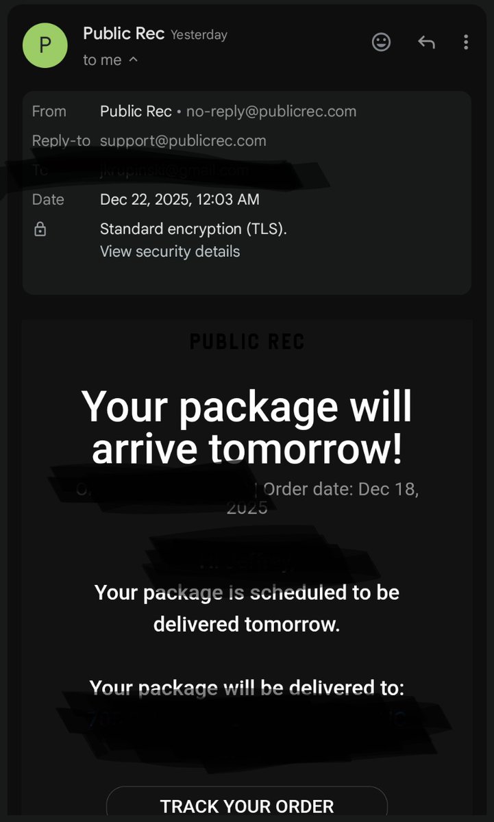JTinNYCagain's tweet photo. Order some stuff from new place #publicrec, said it would be delivered today, December 23rd, then I checked and now it's coming on 26th.. smh... Do better @FedEx and https://t.co/s3RrCCBLOC https://t.co/0rgF3GBriy