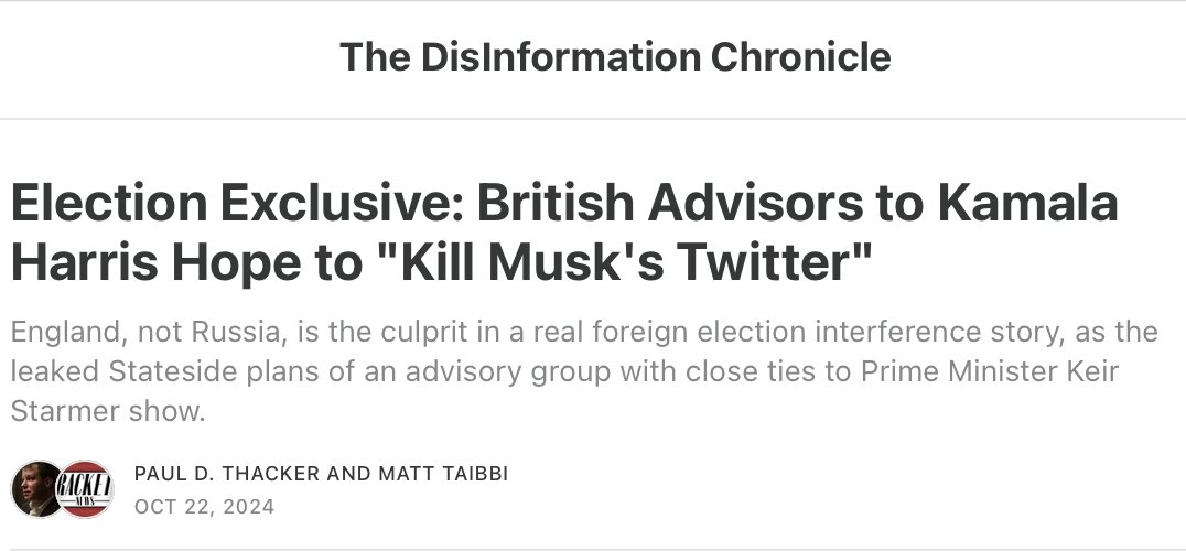 thackerpd's tweet image. Since I first reported Imran Ahmed's goal was to "Kill Musk's Twitter" he's been scrambling to find my source inside CCDH. 

Enjoy your trip back to London, Imran.

Merry Christmas!
xhttps://disinformationchronicle.substack.com/p/election-exclusive-british-advisors