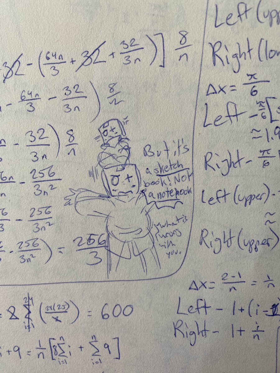 somebocks's tweet photo. snippet from a month or two ago. yes i use my sketchbook for calculus and chem work it's a bad habit don't do that https://t.co/jXz6pj6CqP