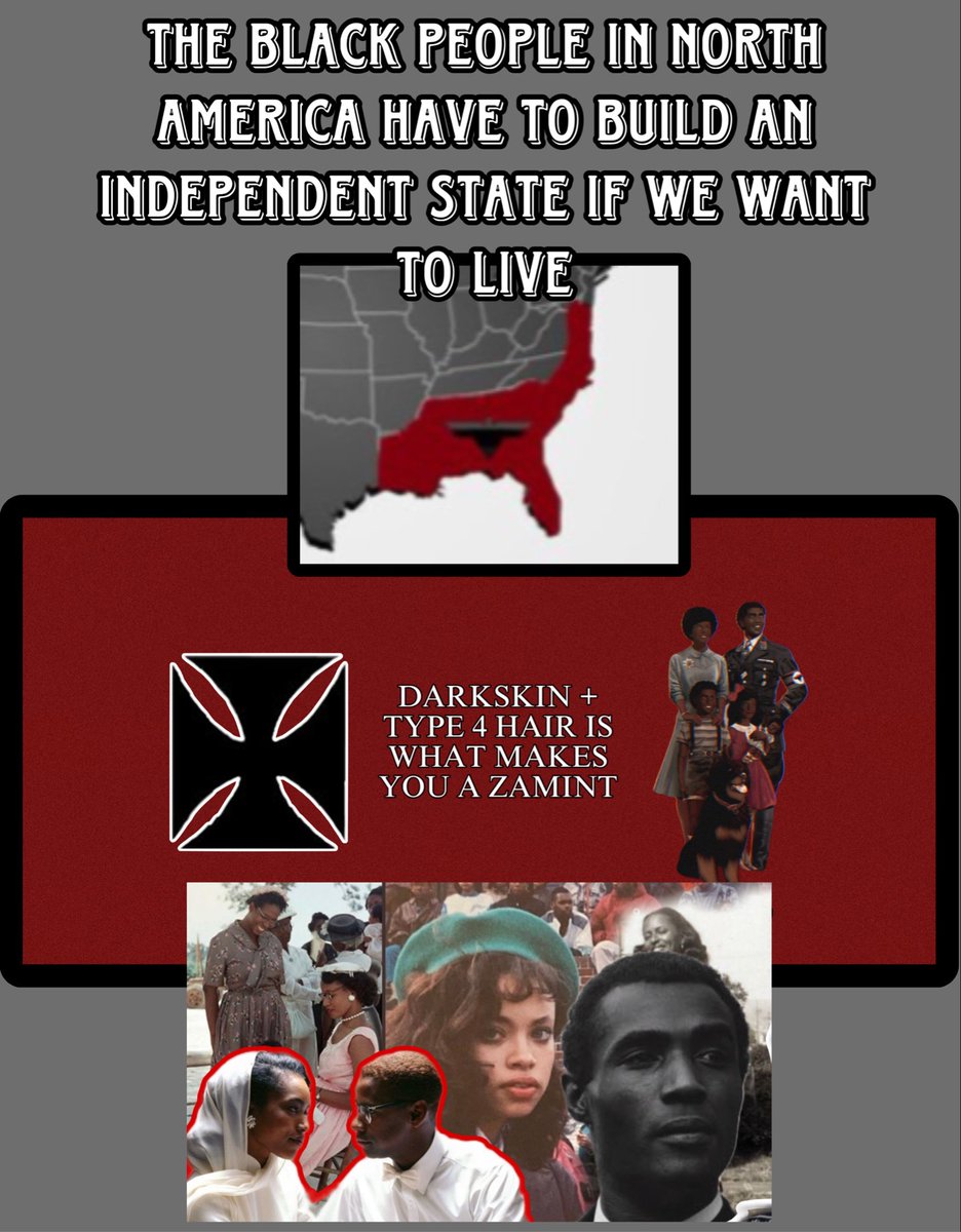 Zamintzerists's tweet image. Zamint people in North America have to build a state if we want to survive and thrive in the world.

The white government hates us
The white population hates us
They want to destroy us anywhere we are 

We need our own president, congress, political party, courts, and MILITARY
