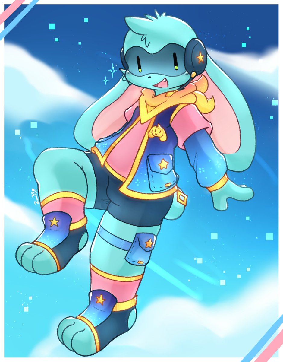 Zaaruchan's tweet image. A bunny android design I made for @Chibimon !! :3 He's here to help you out~!