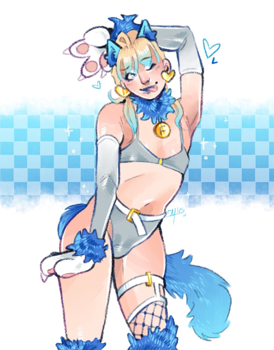 Frankie is feelin’ frisky in this little furry ensemble! 😝💕