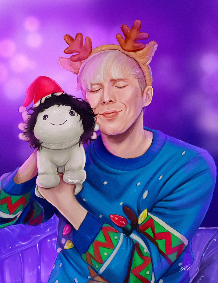 honeydnp's tweet image. happy christmas eve eve @AmazingPhil 

#phanart #dnpart
