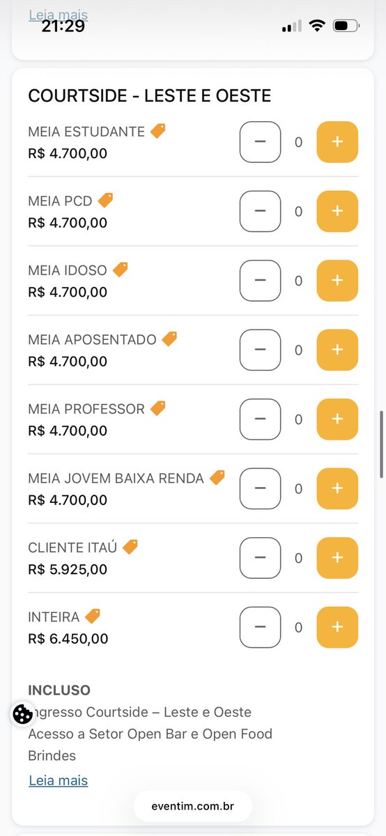 AAuguso's tweet photo. O mais engraçado… pré venda para clientes de banco premium, esgota baixa renda e meia entrada, mas ingressos de 6000 reais não acabam https://t.co/lNMmj7cpxV