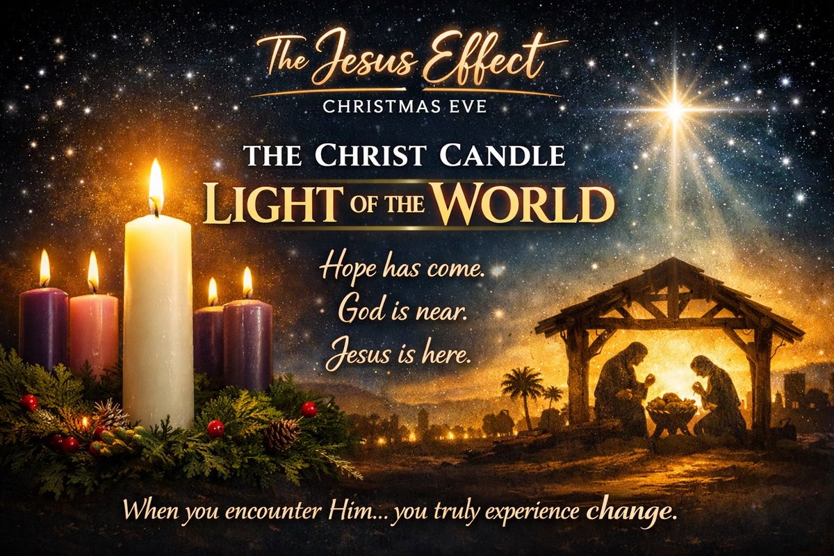 JesusEffectCast's tweet image. Coming tomorrow night on The Jesus Effect

      Christmas Eve
🕯️The Christ Candle 🕯️
Jesus — Light of the World

The wait is over
Hope has come
Peace has com
Love has come

🎧 A special Christmas Eve episode will be available tomorrow evening.

Listen 👉🏼 thejesuseffectpodcast.com