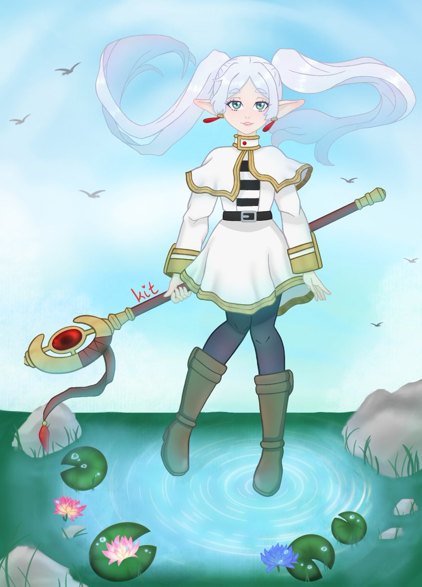 kimiko040204's tweet image. First Post, kinda nervous ( •̀ ω •́ )✧ 
Frieren from Frieren: Beyond Journey's End, I am so excited for Season 2 next year (❁´◡`❁)
Took about ~20 hours