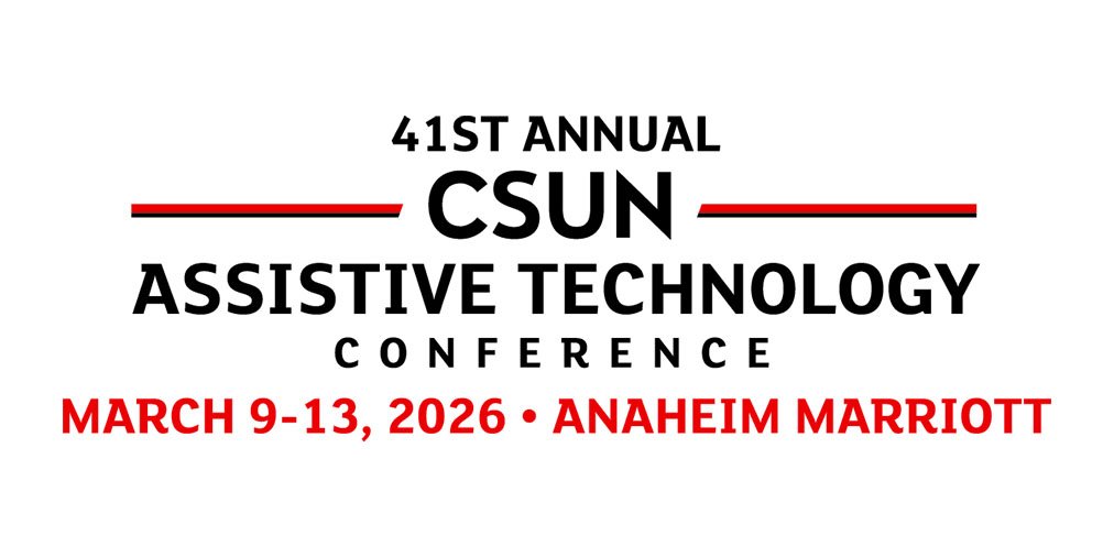 CSUNCOD's tweet photo. Attendee Registration for the 2026 CSUN #AssistiveTechnology Conference opens tomorrow, Tuesday, January 6!
Join the #Accessibility and #Assistive Tech community March 10 to 14 at the @AnaheimMarriott!
Registration details at: https://t.co/P57iRyWugl
#CSUNATC26 #A11y https://t.co/kMfNZt1e6H