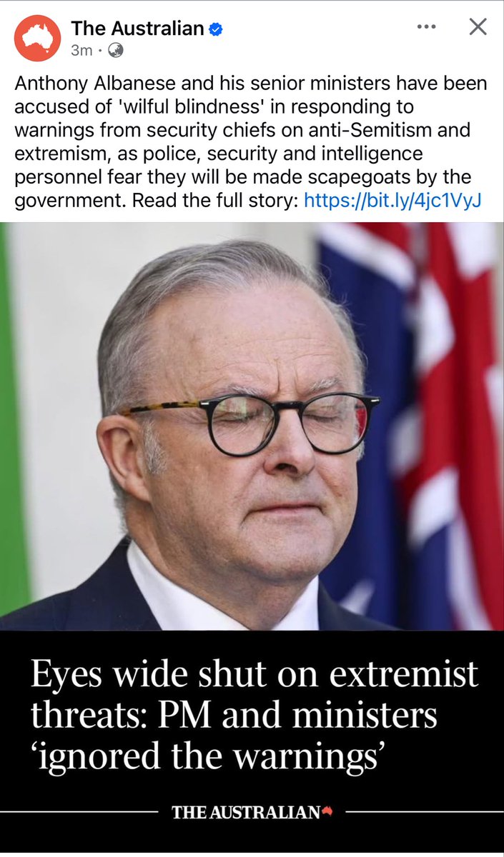 Ostrov_A's tweet photo. Anthony Albanese and his senior ministers have been accused of 'wilful blindness' in responding to warnings from security chiefs on anti-Semitism and extremism, as police, security and intelligence personnel fear they will be made scapegoats by the government. https://t.co/qk6ndTMpLM