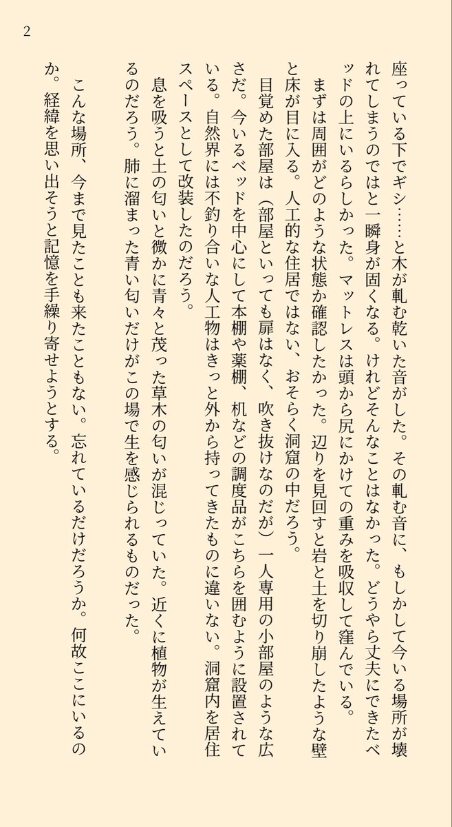 hachimarukun809's tweet photo. 挫折話2
少年が目を覚ましたのは人が住めるように改装したのであろう仄暗い洞窟の中だった。
何故自分このような場所で寝ていたのか。経緯を思い出そうとするも、己の記憶が空っぽな事に少年は動揺する。
そんな少年の元に銀髪の青年が駆け寄る。銀髪の青年ヒュnケルは少年の名を教えてくれた
(4/14) https://t.co/hAE78JH3j6