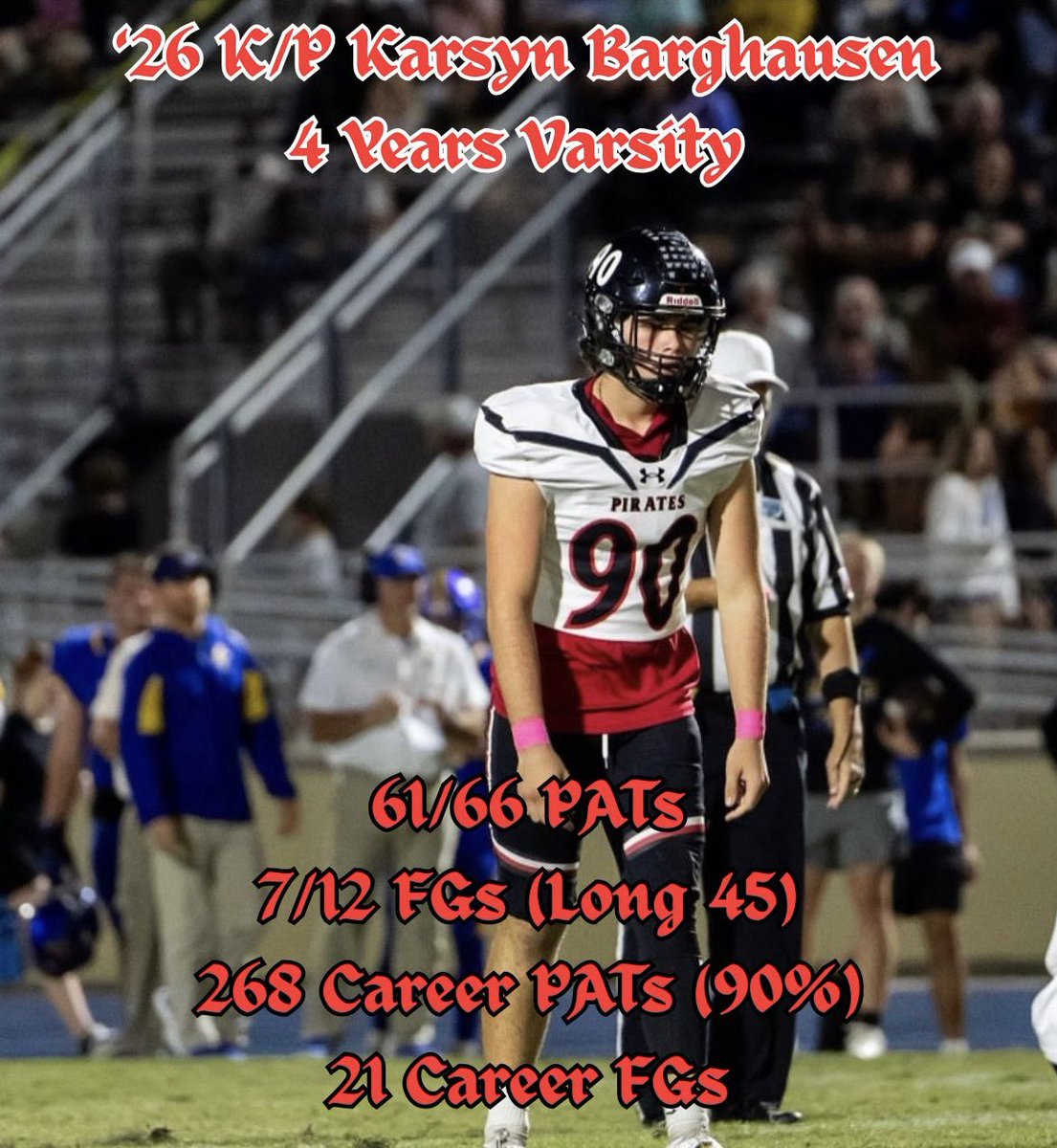 PortCharlotteFB's tweet image. @karsyn13_ was our go to guy on special teams the last 4 years. Never easy with only so many chances but more often than not he pulled through for us. KB handled field goals, punts, and kickoffs for us and excelled in all 3 
#75forever #eatoffthefloor
