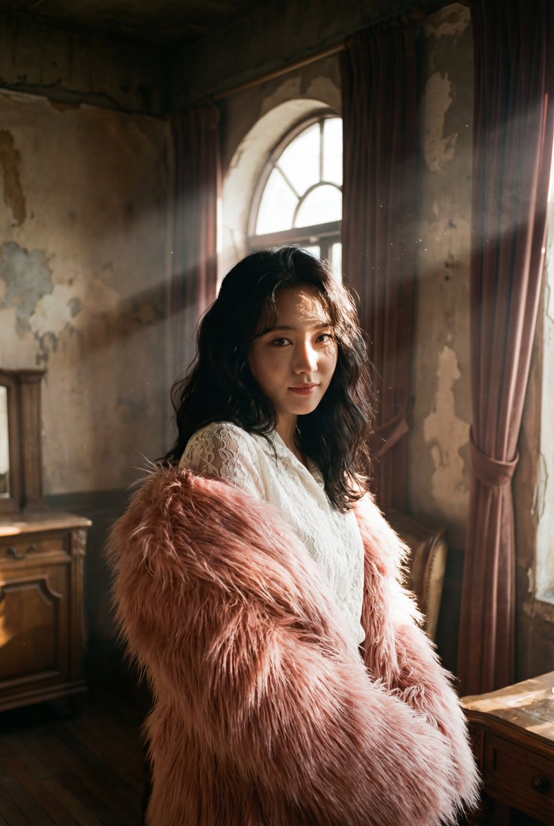 Chic Enigma: K-Pop Idol in Dramatic Light