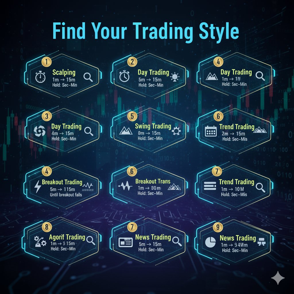 ajay_fin's tweet photo. 6️⃣ Breakout Trading
5m–1H → 4H–1D
Hold: Until breakout fails

7️⃣ Range Trading
15m–1H → 4H
Hold: Inside support–resistance
 
8️⃣ News Trading
1m–5m → 15m
Hold: Before/after events

9️⃣  Position Sizing / Portfolio Trading
1D–1W → 1M
Hold: Long-term rotations https://t.co/n444vlfiAw
