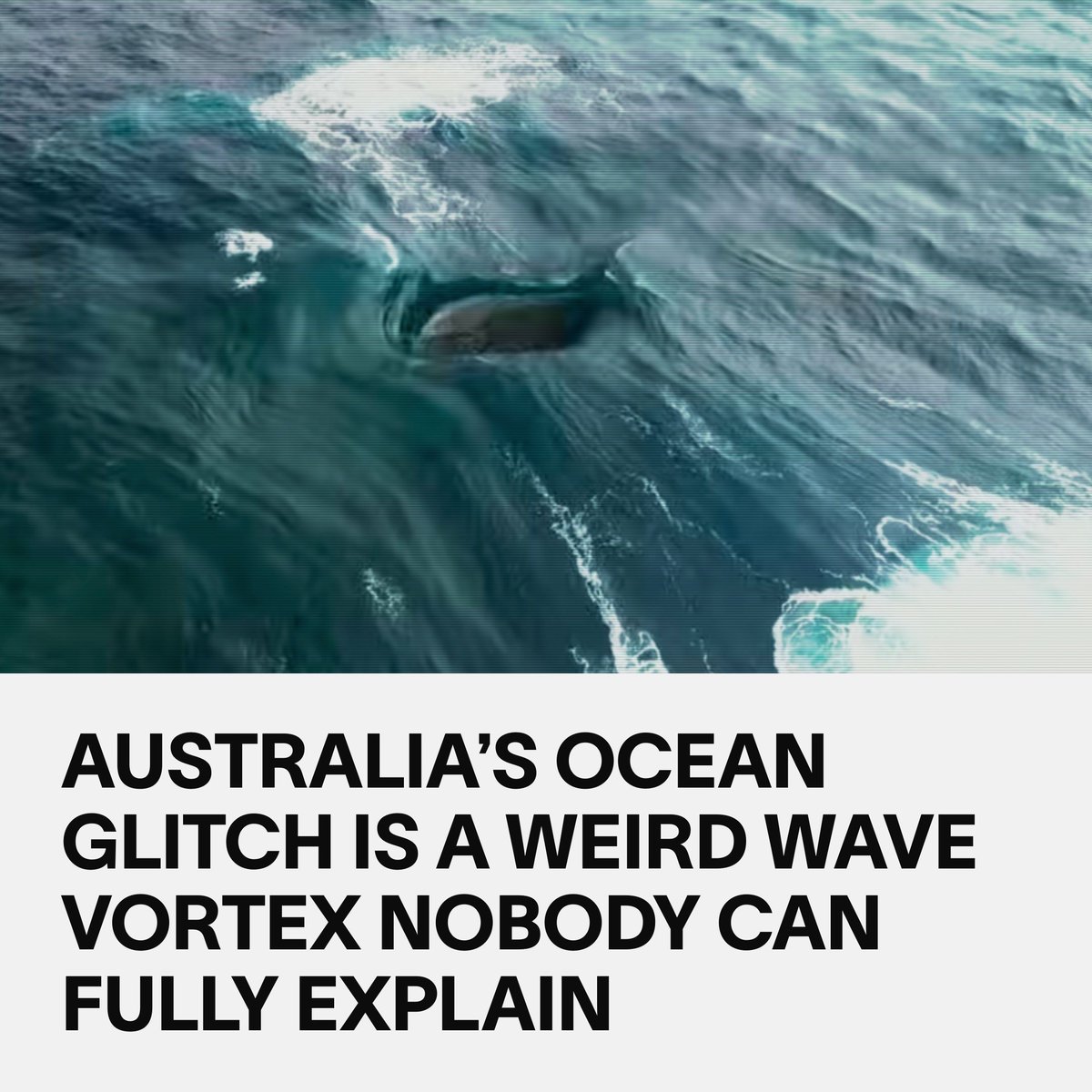 VICE's tweet image. Australia’s oceans are doing something that seems either apocalyptic or magical: waves are repeatedly spiraling into a circular vortex before exploding into a towering, 130-foot column of seawater. vice.com/en/article/aus…