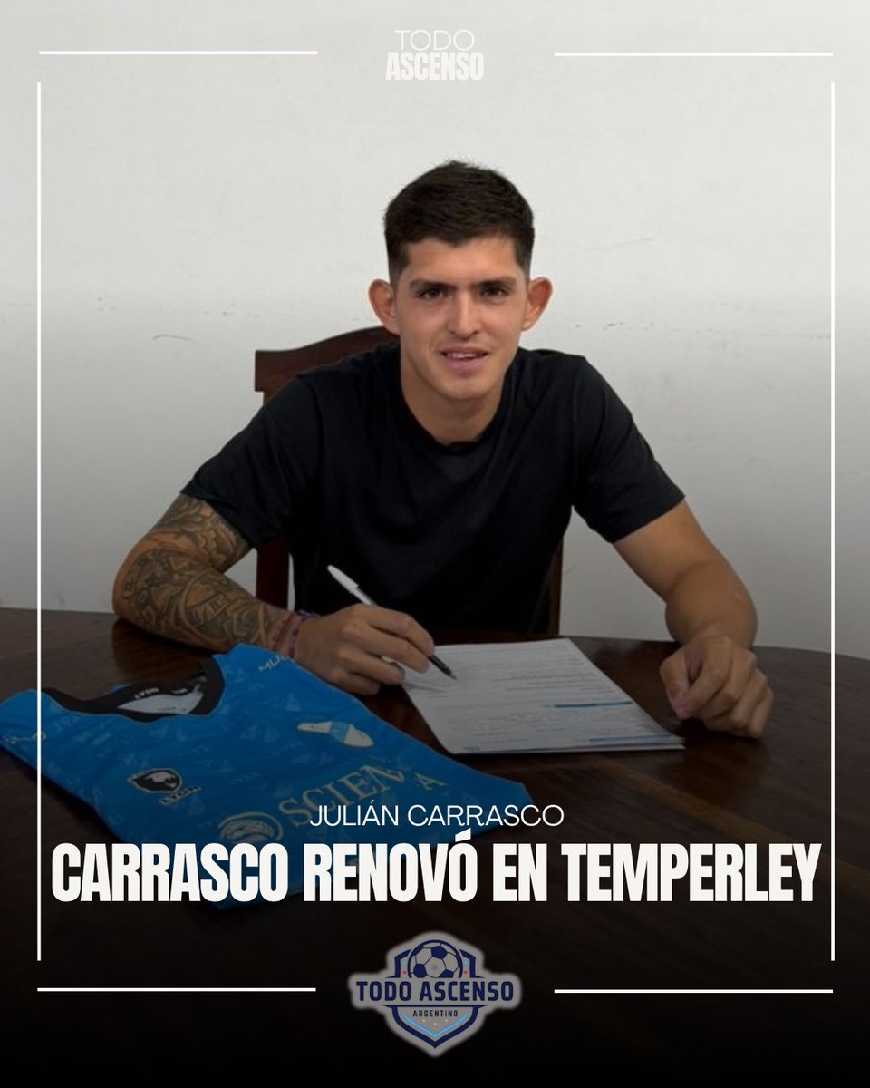 #Temperley | Julián Carrasco renovó su contrato con el Gasolero por un año más.

#PrimeraNacional.
