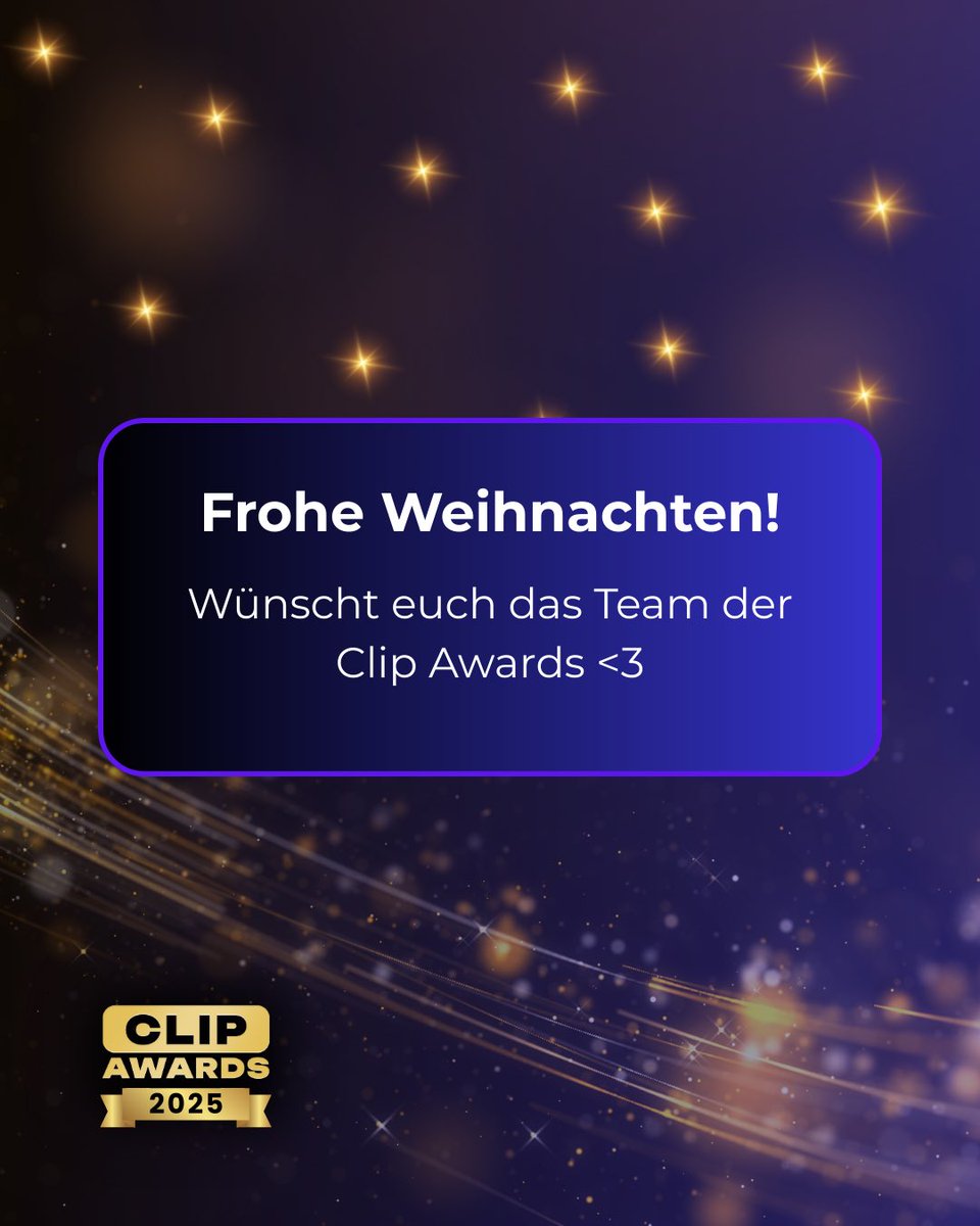 Wir wünschen euch allen Frohe Weihnachten und eine schöne Weihnachtszeit! 🎄🙏

Das Team plant weiter fleißig an der kommenden Show am 17. Januar ❤️

#TwitchDE #clipawards
