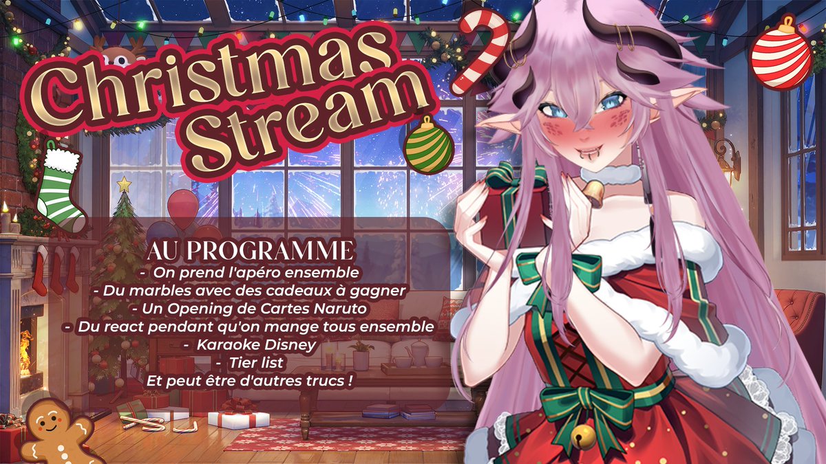 🎄 STREAM DE NOEL à la rache🎄

A partir de 18H, je vous tiens compagnie pour passer le réveillon de Noel ensemble ! On va essayer de faire plein de choses ! Marbles, Karaoke, TCG Naruto, etc 🌟

Ce sera normalement le dernier stream de l'année, je reviens le 3 Janvier ♥🥹