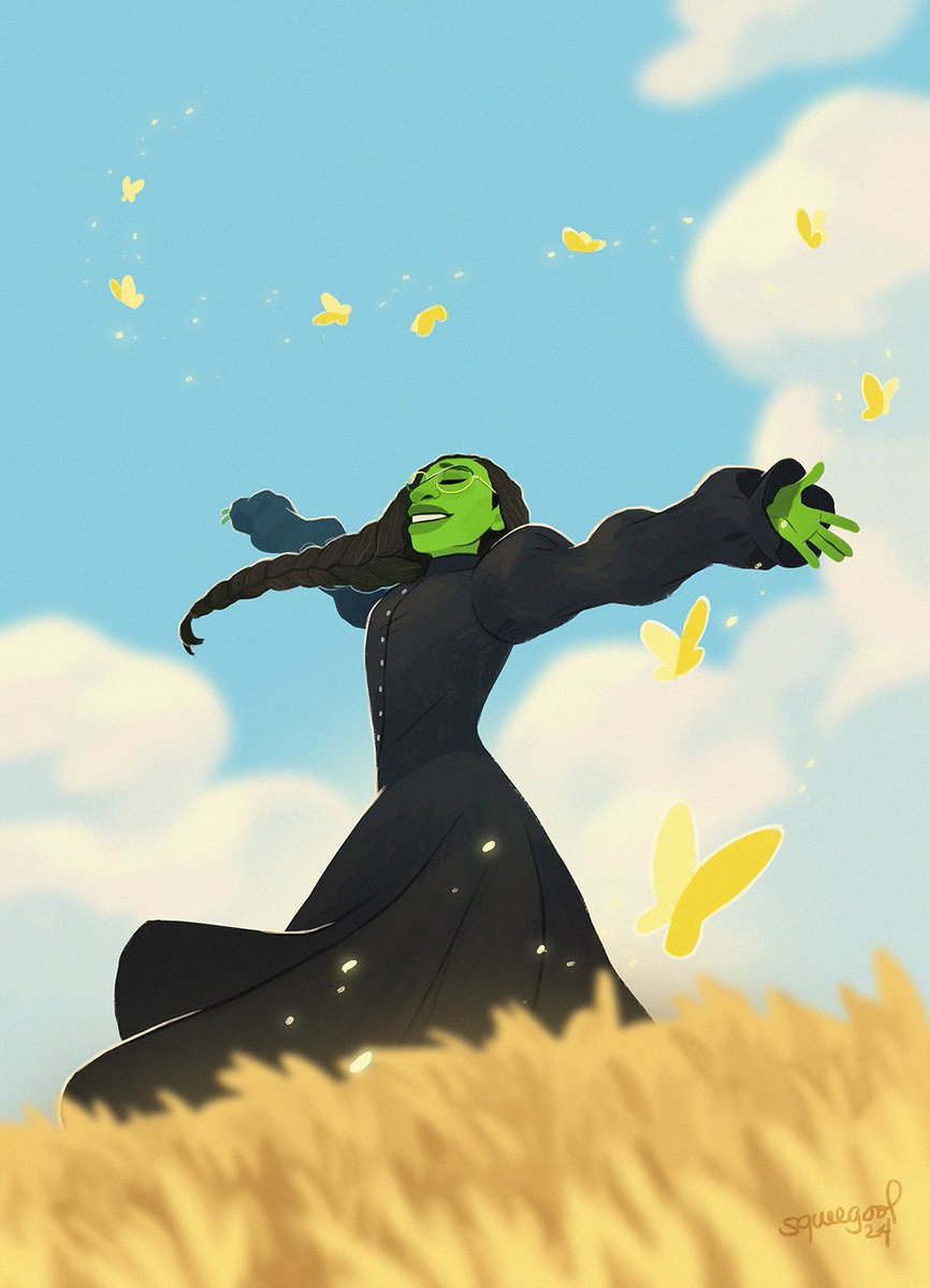 squeegool's tweet image. Seeing Wicked on live stage is life changing. 
Seeing it on screen is thrillifying. 

But seeing it in 2d animated movie with dynamic movements + intense expessions, esp for musical numbers, will be a dream come true to a wicked fan like me. 🥹
