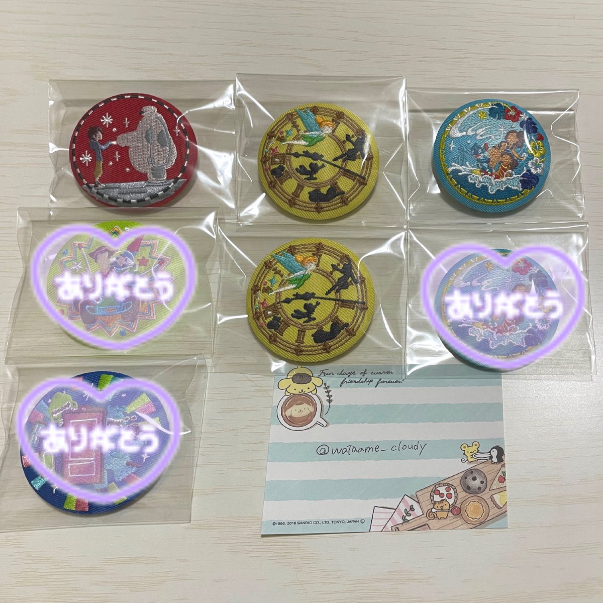 wataame_cloudy's tweet photo. 【交換】ディズニー 刺繍缶バッチ

譲▷スティッチ､ピーターパン､ベイマックス

求▷画像2枚目

郵送または大阪手渡し(日時要相談)
難しいと思いますが、お気軽にお声がけください(  ᴗ͈ˬᴗ͈)⁾⁾⁾ https://t.co/UKHDjF0tEw