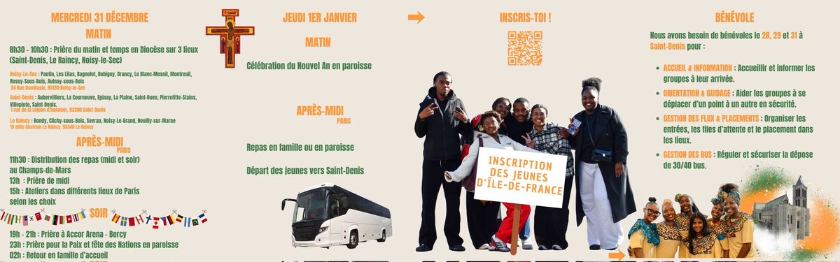InfoEglise93's tweet photo. ⤵️ Programme du diocèse pour la Rencontre Européenne de @taize ! Mobilisons-nous pour bien accueillir ces 18-35 ans ! Le diocèse recherche des bénévoles. Et inscrivez-vous pour vivre la Rencontre !
👉 Participer : https://t.co/bJqziIrJKQ
👉 Être bénévole : https://t.co/3Y24J17Bfa https://t.co/kr9h1yqPuC