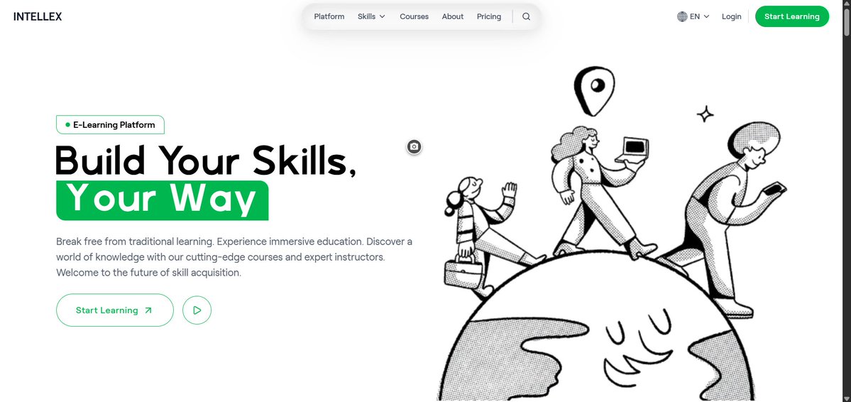 devdynasty237's tweet image. Cooking up a course cards section with inverted border radius, few page snapshots and literal glass-effect navbar . Still in the building phase but wanted to share the progress — you can check it out here: intellex-eight.vercel.app