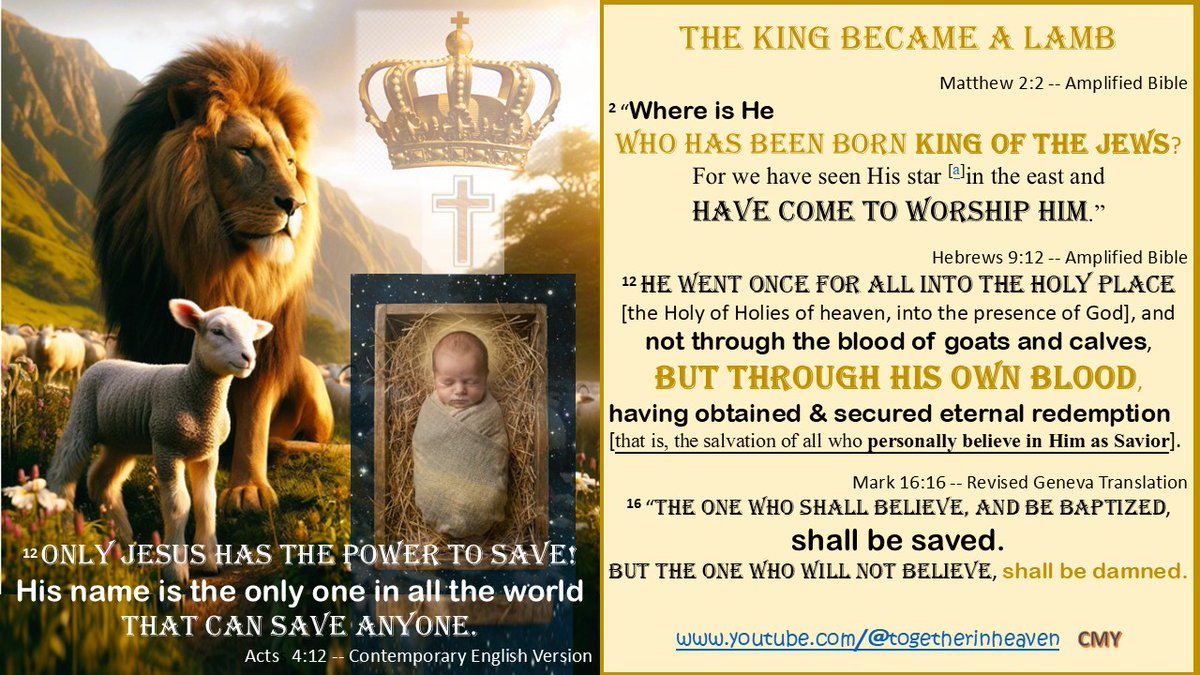 talkingtruth's tweet image. SUNDAY MESSAGE: [posted Tuesday]

God Realized, that HE HAD To Create a ‘PERFECT…-SIN-SACRIFICE’.  
Today, the ‘sin-debt’ is paid…but, we MUST ACCEPT &amp;amp; BELIEVE ON THE FINISHED WORK OF JESUS…to RECEIVE our ‘GIFT OF ETERNAL LIFE’!

BELIEVE ON JESUS…THE GREATEST GIFT OF ALL