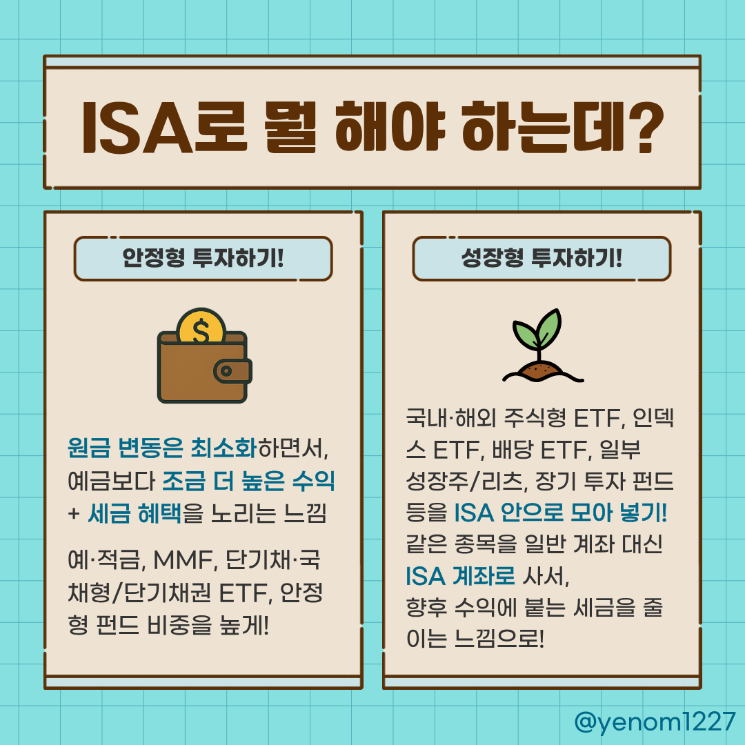 yenom1227's tweet photo. #이게뭔데_4컷정보
2025년이 끝나기 대략 1주일 전인 이 시점에 이걸 보고 ISA 계좌 만드시는 분들은 진짜 최고의 타이밍을 잡으신거죠!!! 🍀
왜냐? 연말과 연초에 걸쳐 두 해의 납입 한도를 한 번에 채울 수 있어 절세에 유리하거든요!
그리고  ISA 계좌는 일단 빨리 만들어 두는게 유리해요!! 💪 https://t.co/C77Z7dREz9