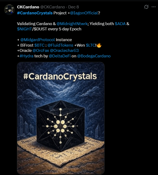 CKCardano's tweet photo. @Padierfind "have a strong vision, we need a very simple and quick statement"

#GUUT: Grand Unified UTXO Theory
#HOPE: How Oppressed People Escape
#SANE: Scalable Algorithmic Nash Equilibrium

"a yield-generating, multi-asset treasury"

#CardanoCrystals: Open Source Freedom Infra Project(s) https://t.co/Vzyqlb1nsT