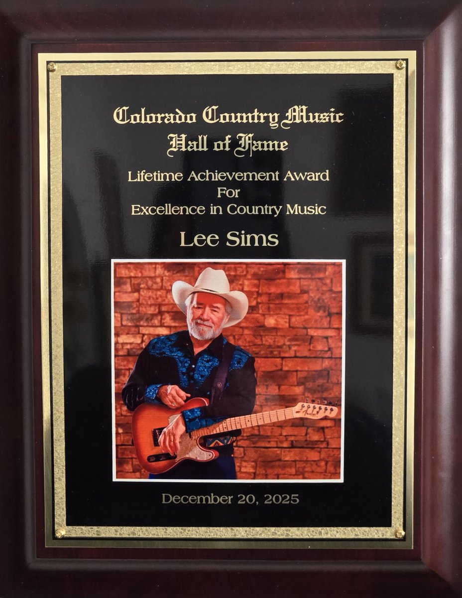 leesimsatprb's tweet image. I am profoundly honored and sincerely humbled to receive the prestigious 'Lifetime Achievement Award for Excellence in Country Music' bestowed upon me by the Colorado Country Music Hall of Fame on Saturday, December 20, 2025.
