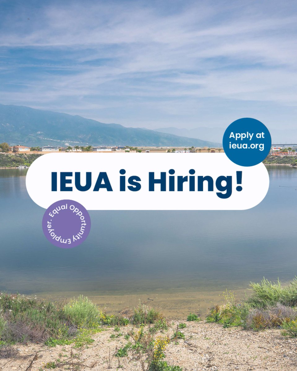 IEUA is hiring for a Water Systems Technician I/II (DOQ). Apply today at governmentjobs.com/careers/ieua or visit our link in bio. #ieuawater #waterjobs #cawaterjobs