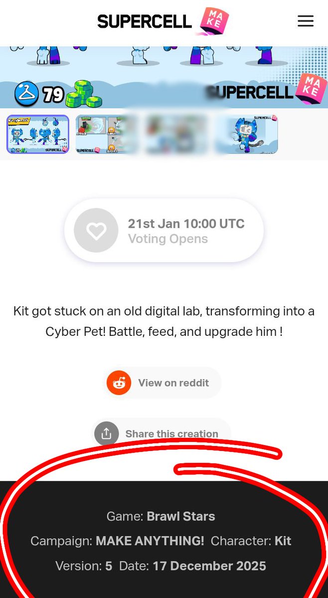OooFofucho's tweet photo. Plagiarism alert on @SupercellMake! :0 Someone is using my original artwork for their submission. I am the true author and have some prints to prove it. @BrawlStars

#SupercellMAKE #BrawlStars https://t.co/LNADjavINH