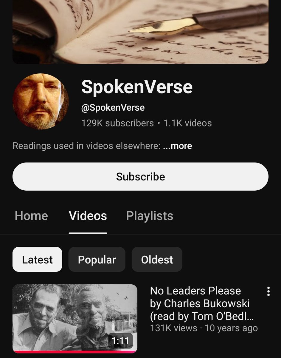 Just noticed a YouTube channel I started following when it was still active hasn't posted anything new in 10 years. The oldest video I've seen from it is 17 yrs old.

Time is not real.