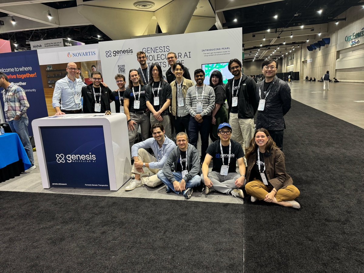 genesismolai's tweet image. Great time at #NeurIPS2025 connecting with the broader ML community and sharing our latest work on foundation models in molecular AI.

We were excited to have 20+ members of our team onsite, contributing across talks, workshops, and demos – including @KenLeidal’s presentation on…