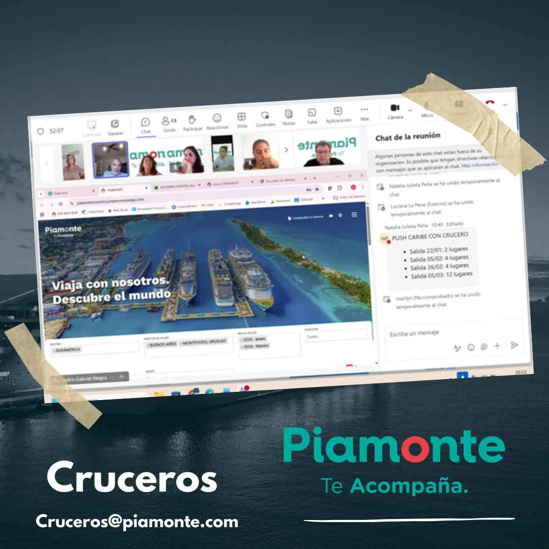gmviajes's tweet photo. Reforzamos la promoción de los últimos lugares: 22/01 → 2, 05/02 → 4, 26/02 → 4, 05/03 → 12. Más info: ventas@piamonte.com #caribesinpasaporte #cruceros #comunidadpiamonte https://t.co/i2cnq9PvCI