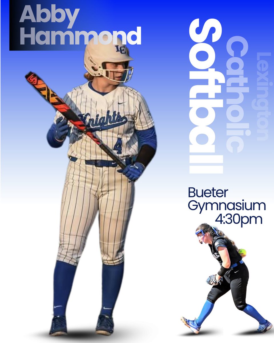CathSoftball's tweet image. Come help us in honoring the accomplishment’s of @abby_hammond13 this Saturday Dec. 27th @4:30 during halftime of the @LexCath_BBall game.