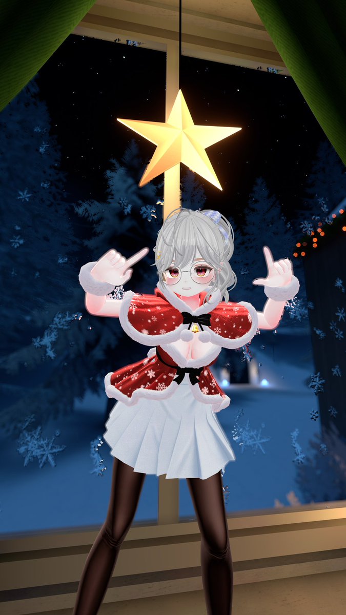 sua202504's tweet image. It's Christmas Eve today! 🎄
A little angel has arrived to deliver some happiness~ 👼🚚🎁
No returns accepted! Love you! poof 💕

今日はクリスマスイブだよ！🎄
小さな天使が幸せを届けに来たよ〜 👼🚚🎁
返品はナシだからね！大好き！ピョン！💕

#VRChat #VRC #Eku3D