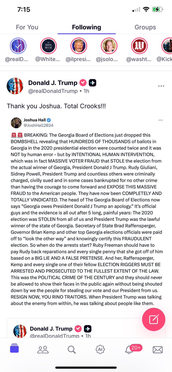 There’s a LOT to breakdown in this one post. 

The first point of this is:

Look at those names you were called a Conspiracy Theorist for saying they had Lawsuits against the voting system in Georgia.

Sidney Powell. 🔥

Two, the 2020 Election, was the ONE that was ‘STOLLEN’ on
