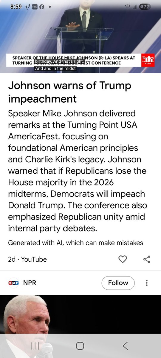 The meat of Mike Johnson's recent speech is that Trump (not might or could) WILL BE impeached if Republicans lose the midterm election. #Desperatepeople resort to #gerrymandering to steal #votes, paying local vote counters to throw away #opponent's (<a href="/KamalaHarris/">Kamala Harris</a>) votes, etc.