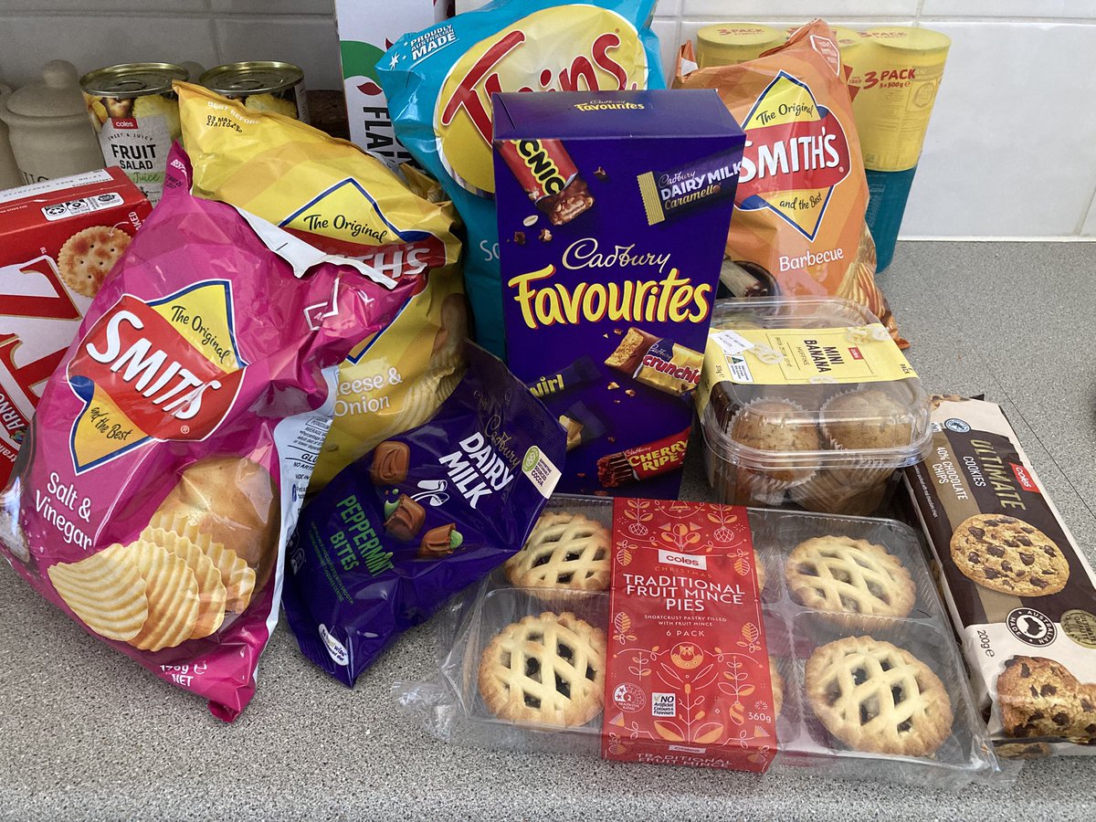 perthovalman's tweet image. Think my folks are trying to fatten me up. #Christmas2025 #Christmas #food #snacks #chips #chocolates #mincepies #cookies