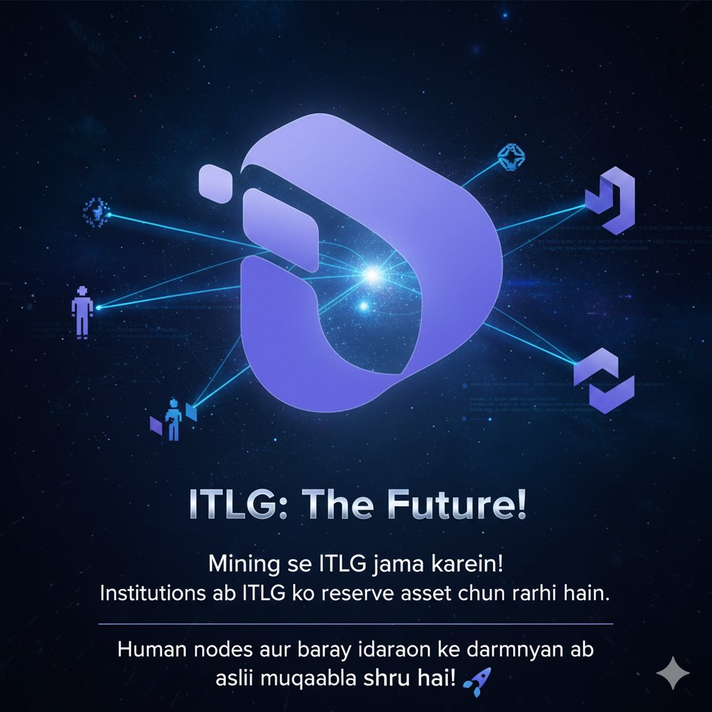 Saimpk12's tweet photo. ITLG: The Future! 💎
​Mining se ITLG jama karein! Institutions ab ITLG ko reserve asset chun rahi hain. Human nodes aur baray idaraon ke darmiyan ab asli muqabla shuru hai! 🚀
​#InterLink #ITLG #ITL https://t.co/wX65Z1n3I9