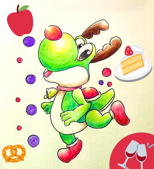 #いいねした人フォローする #クリスマス #イラスト トナカイヨッシー クリスマスイブ