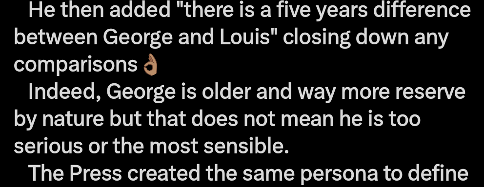 Wendyakam's tweet photo. @Canellelabelle So did William say George was more reserve in nature or is that just you saying that? I believe William was saying the children are very different in private so please stop trying to set a narrative for the poor child! https://t.co/9K8ExJXoiC
