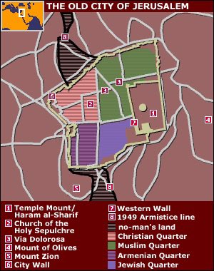 Mapsrandomly's tweet image. Map of the Old City of Jerusalem