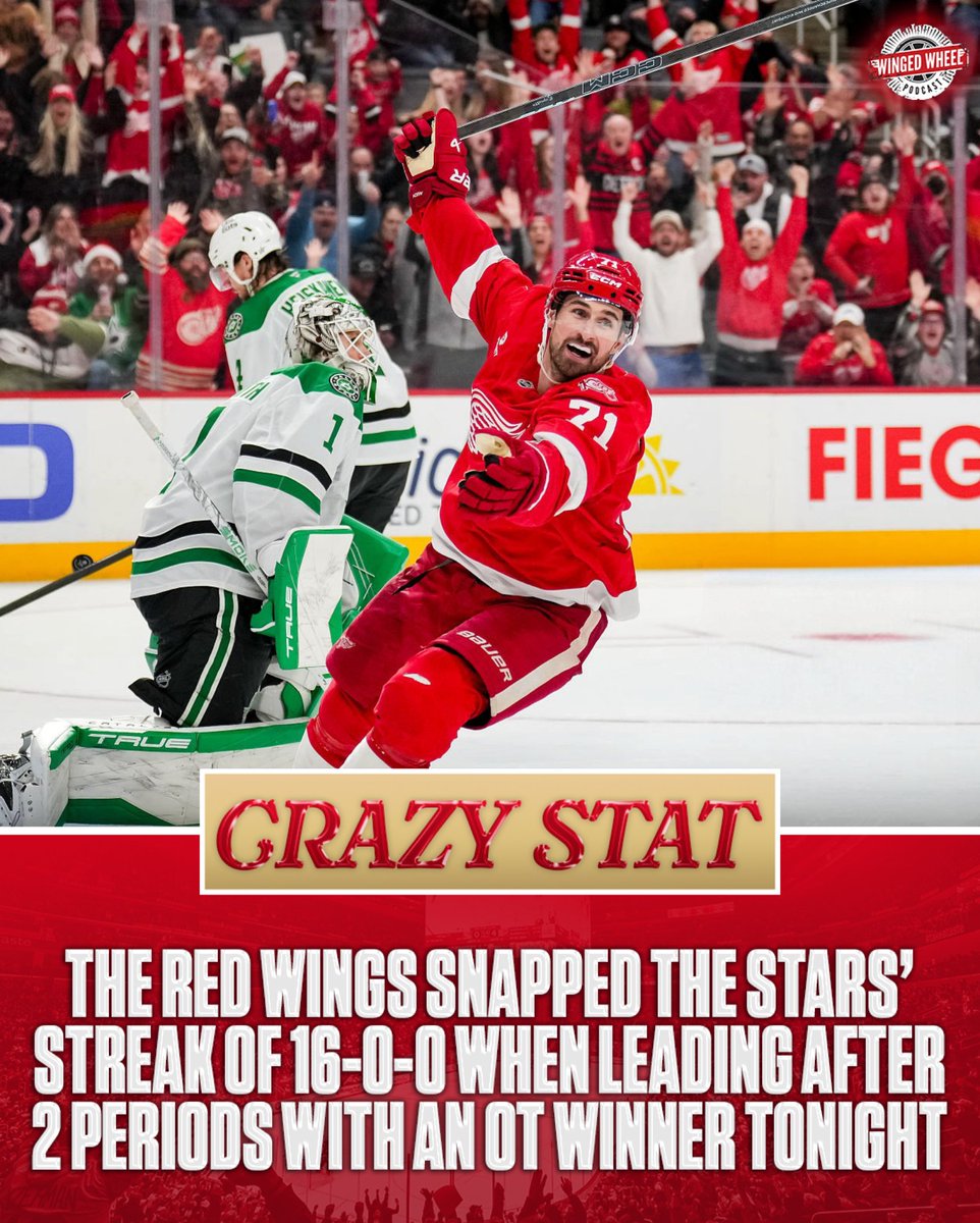 WingedWheelPod's tweet image. Dallas was 16-0-0 when leading through 2 periods...until tonight. 😏 #LGRW