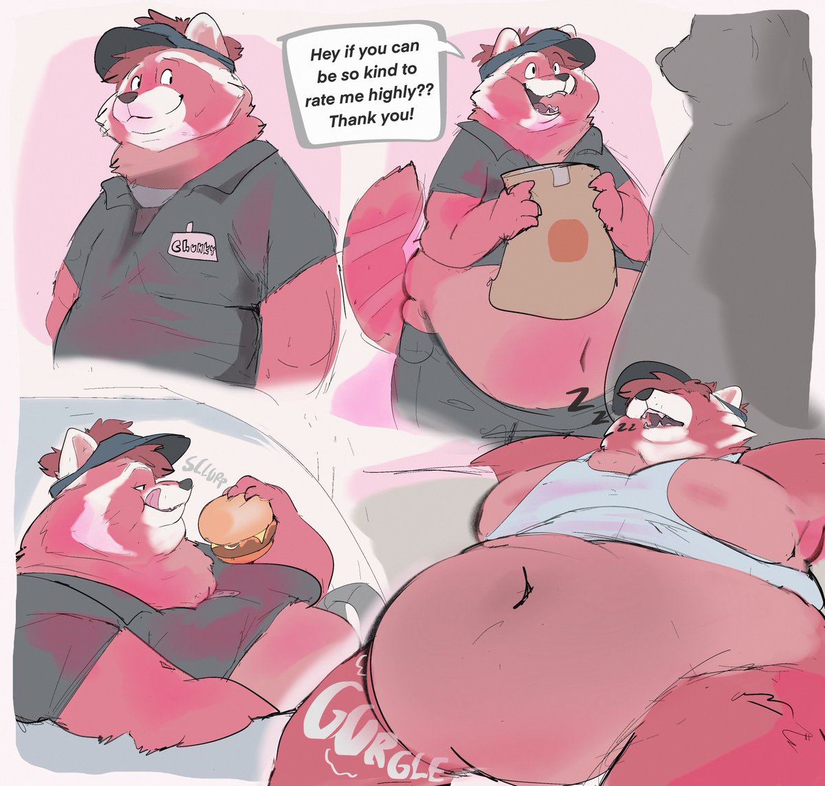 ChunkyFunkys's tweet image. What if I themed my racc around being a delivery driver for fatties,, ✨💖